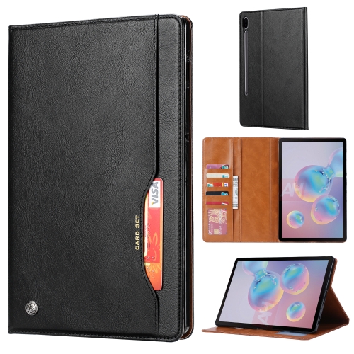

For Galaxy Tab S6 / T860 /T865 Knead Skin Texture Horizontal Flip Leather Case with Photo Frame & Holder & Card Slots & Wallet(Black)