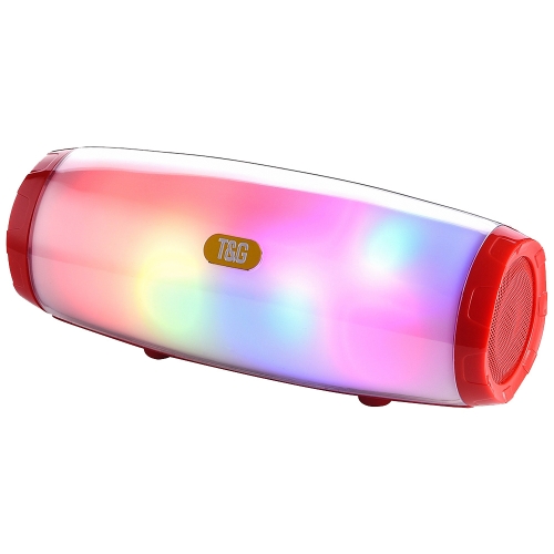 

T&G TG165 5W*2 Portable Wireless Speaker Speaker With Dancing LED Flashing Light Mp3 AUX USB FM Radio Stereo Subwoofer(Red)
