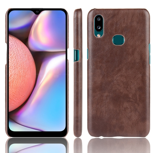 

For Galaxy A10s Shockproof Litchi Texture PC + PU Case(Brown)