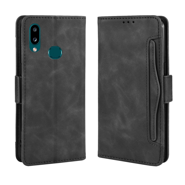 

For Galaxy A10s Wallet Style Skin Feel Calf Pattern Leather Case with Separate Card Slot(Black)