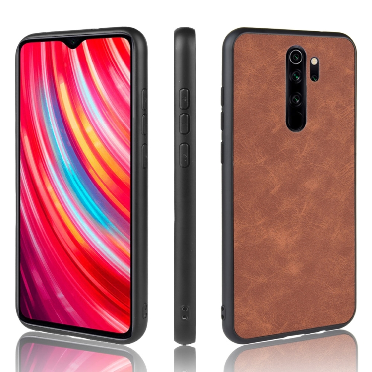 

For Xiaomi Redmi Note 8 Pro Shockproof Sheep Skin PC + PU + TPU Case(Brown)