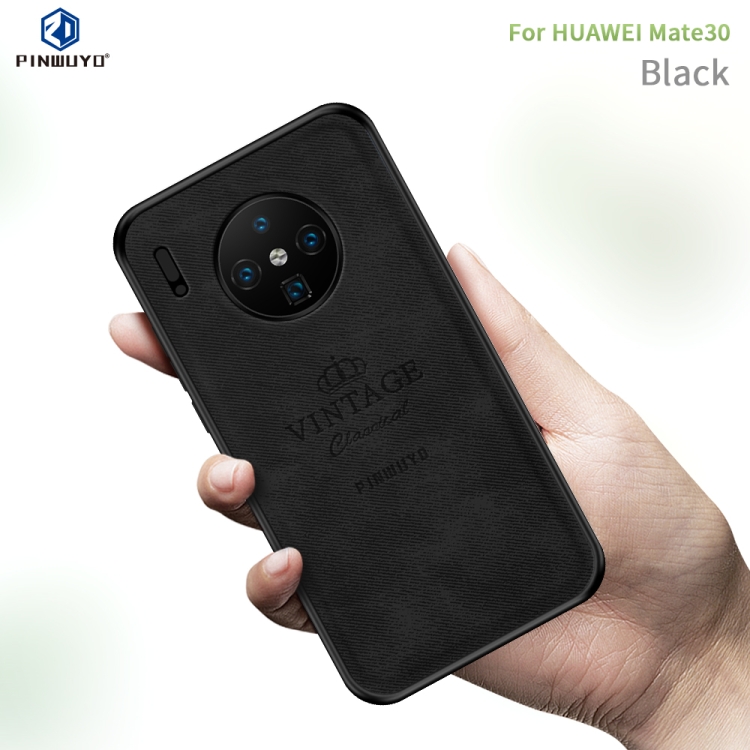 

For Huawei Mate 30 PINWUYO Shockproof Waterproof Full Coverage PC + TPU + Skin Protective Case(Black)