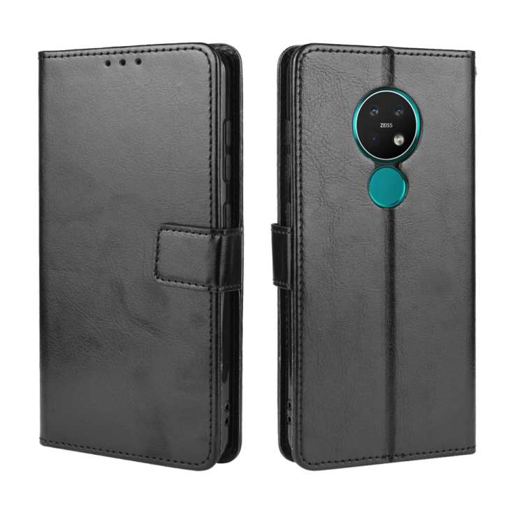 

For Nokia 7.2 / Nokia 6.2 Retro Crazy Horse Texture Horizontal Flip Leather Case , with Holder & Card Slots & Photo Frame(Black)