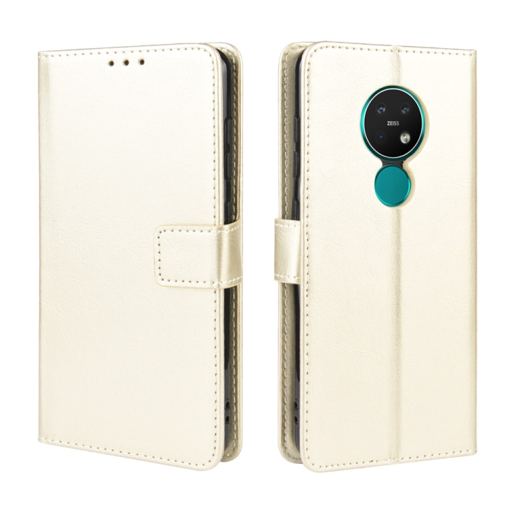 

For Nokia 7.2 / Nokia 6.2 Retro Crazy Horse Texture Horizontal Flip Leather Case , with Holder & Card Slots & Photo Frame(Gold)