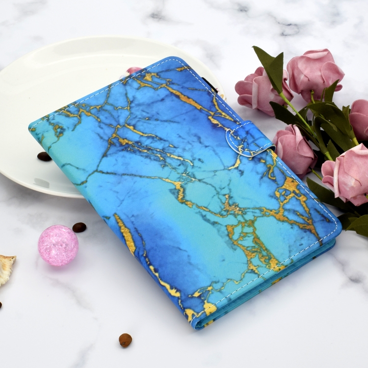 

For Galaxy Tab S6 10.5 T860/T865 Color Protection Case, Card Slot And Holder.(Golden Marble)