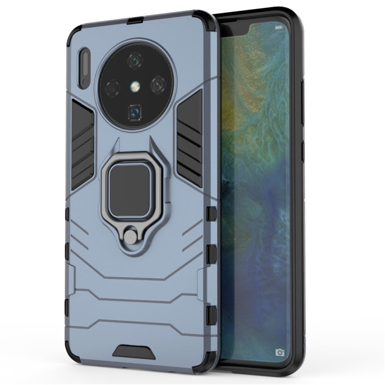 

For Huawei Mate 30 PC + TPU Shockproof Protective Case with Magnetic Ring Holder(Navy blue)