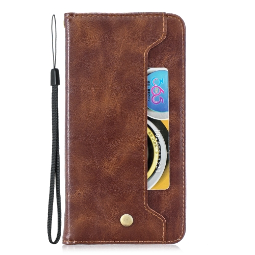 

For Huawei P30 Copper Buckle Nappa Texture Horizontal Flip Leather Case , with Holder & Card Slots & Wallet(Brown)