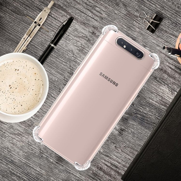 

For Samsung Galaxy A80 / A90 Four-Corner Anti-Drop Ultra-Thin Transparent TPU Phone Case