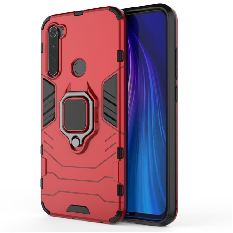 

For Redmi Note8 Pro PC + TPU Shockproof Protective Case with Magnetic Ring Holder(Red)