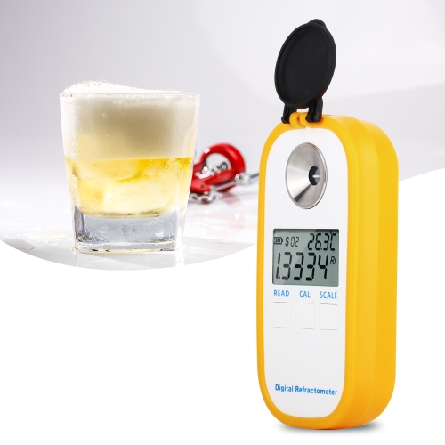 

DR402 Digital Beer Refractometer Wort Hydrometer Brix 0-50% Concentration Meter Refractometer Electronic Wine Alcohol Tester