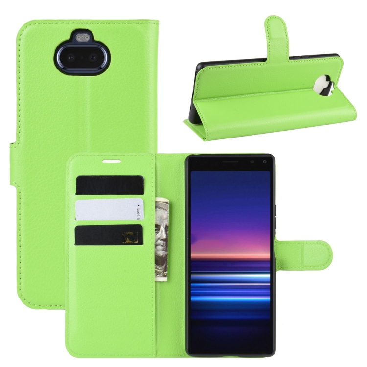

For SONY Xperia 20 Litchi Texture Horizontal Flip Leather Case with Wallet & Holder & Card Slots(Green)