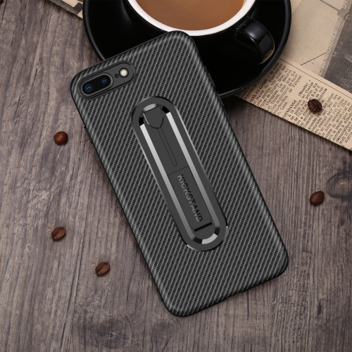 

For iPhone 8 & 7 Carbon Fiber Stealth Support TPU Mobile Shell(Black)