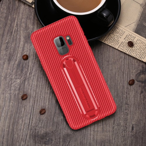 

For Galaxy S9 Carbon Fiber Stealth Support TPU Mobile Shell(Red)