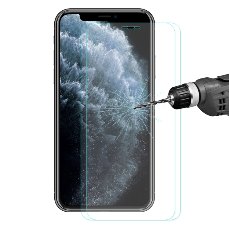 

For iPhone 11 Pro 2 PCS ENKAY Hat-prince 0.26mm 9H 2.5D Curved Edge Tempered Glass Film