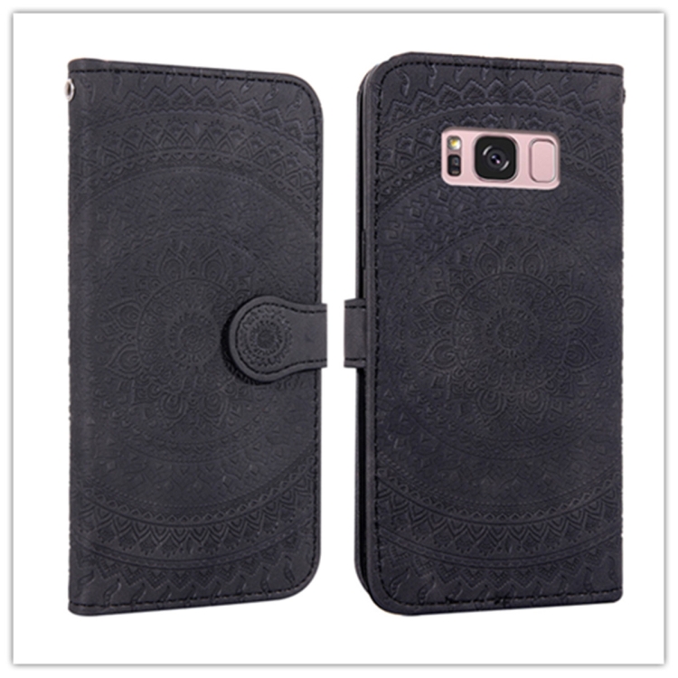 

For Galaxy A6 (2018) Pressed Printing Pattern Horizontal Flip PU Leather Case with Holder & Card Slots & Wallet && Lanyard(Black)