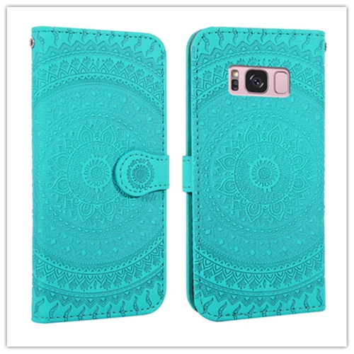 

For Galaxy A40 Pressed Printing Pattern Horizontal Flip PU Leather Case with Holder & Card Slots & Wallet & & Lanyard(Grass Green)