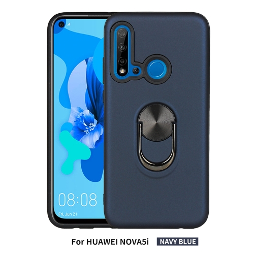 

For Huawei Nova 5i 360 Rotary Multifunctional Stent PC+TPU Case with Magnetic Invisible Holder(Navy Blue)