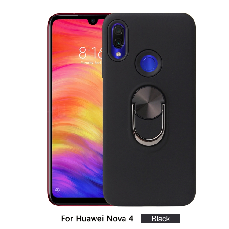

For Huawei Nova 4 360 Rotary Multifunctional Stent PC+TPU Case with Magnetic Invisible Holder(Black)