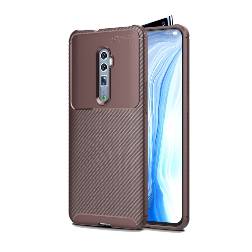 

For OPPO Reno2 Carbon Fiber Texture Shockproof TPU Case(Brown)