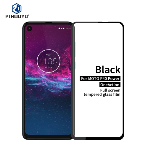 

For MOTO P40 Power / One Action PINWUYO 9H 2.5D Full Screen Tempered Glass Film(Black)