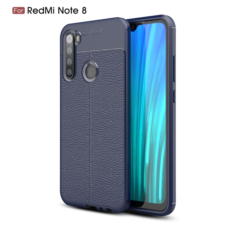 

For Xiaomi Redmi Note 8 Litchi Texture TPU Shockproof Case(Navy Blue)