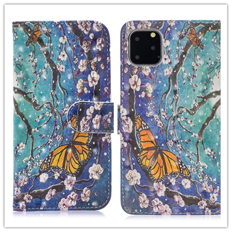 

3D Painting Pattern Coloured Drawing Horizontal Flip PU Leather Case with Holder & Card Slots & Wallet(Purple Butterfly)