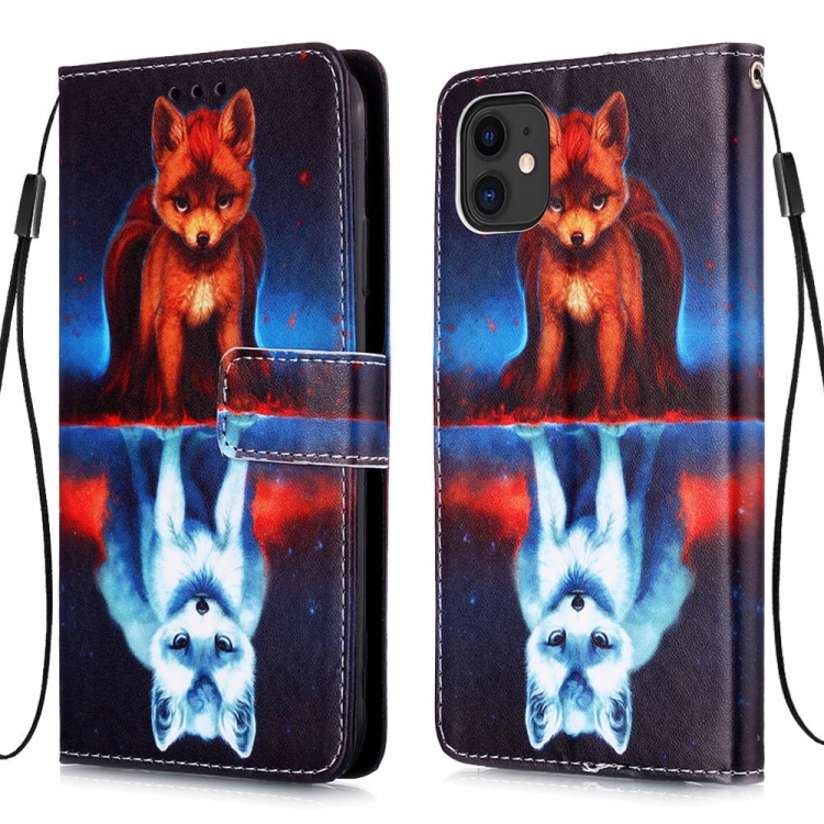 

For iPhone 11 3D Visual Painting Horizontal Flip Leather Case with Holder & Card Slot & Wallet & Lanyard(Fox)
