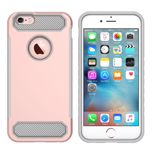 

For iPhone 6 TPU + PC Brushed Texture Protective Back Cover Case(Rose Gold)