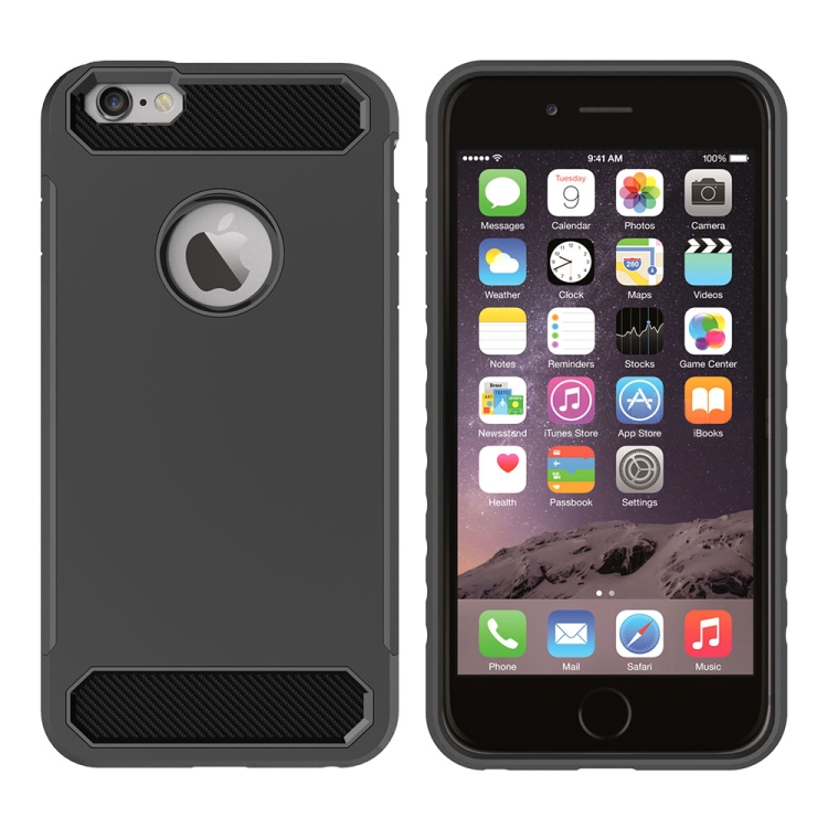 

For iPhone X TPU + PC Brushed Texture Protective Back Cover Case(Black)