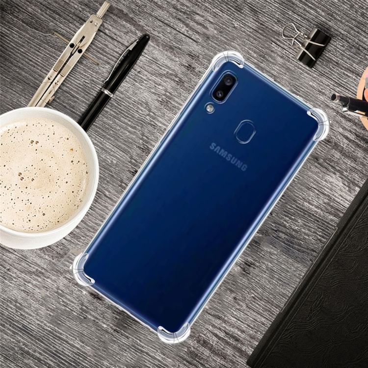 

For Galaxy A40 Four-Corner Anti-Drop Ultra-Thin Transparent TPU Phone Case(Transparent)