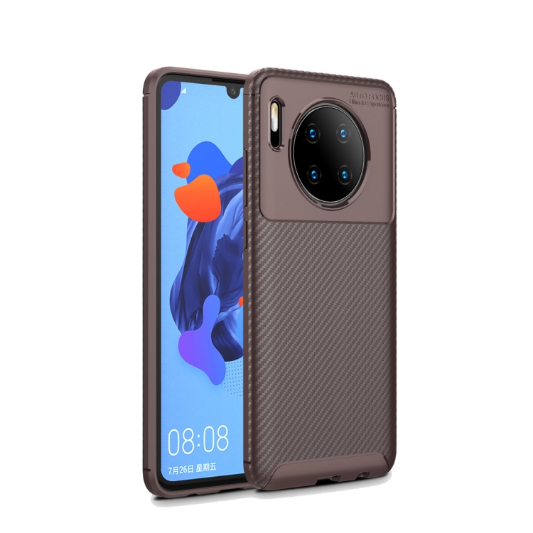 

For Huawei Mate30 Beetle Series Carbon Fiber Texture Shockproof TPU Case(Brown)