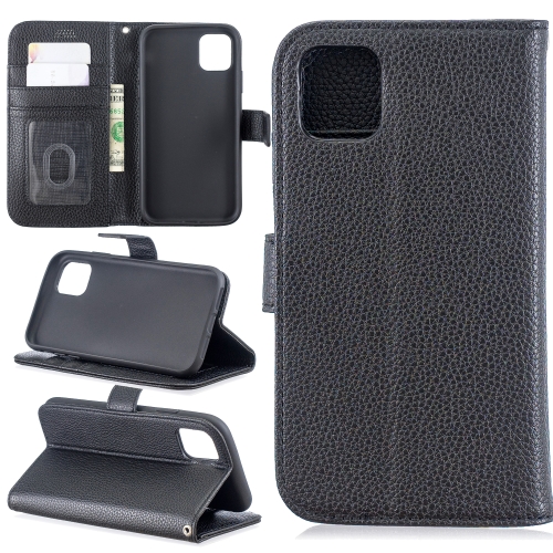 

For iPhone 11 Lychee Texture Horizontal Flip Leather Case with Holder & Card Slots & Wallet & Photo Frame(black)