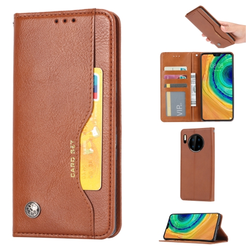 

For Huawei Mate 30 Pro Knead Skin Texture Horizontal Flip Leather Case with Photo Frame & Holder & Card Slots & Wallet(Brown)
