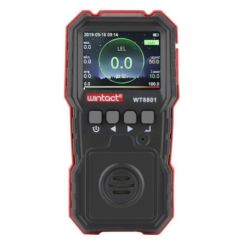 

WINTACT WT8801 Combustible Gas Monitor Professional Rechargeable Gas Sensor High Sensitive Sound-light Vibration Alarm Digital Gas Detector