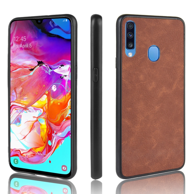 

For Galaxy A20s Shockproof Sheep Skin PC + PU + TPU Case(Brown)