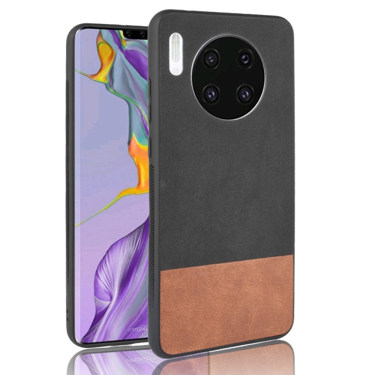 

For Huawei Mate 30 Shockproof Color Matching Denim PC + PU + TPU Protective Case(Black)