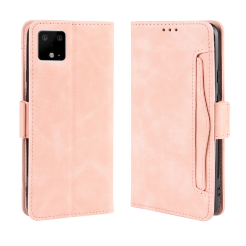 

For Google Pixel 4 Wallet Style Skin Feel Calf Pattern Leather Case with Separate Card Slot(Pink)