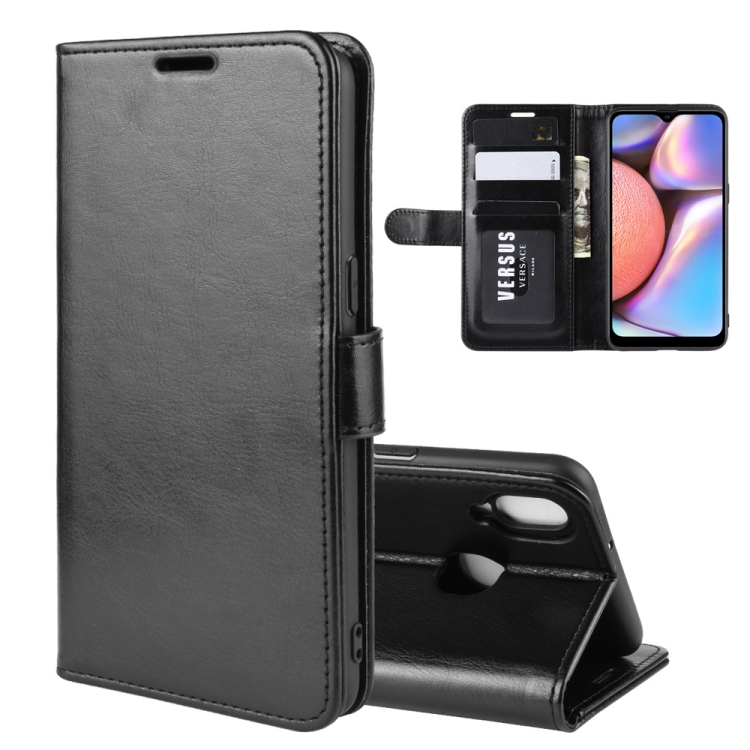 

For Galaxy A10S R64 Texture Single Fold Horizontal Flip Leather Case with Holder & Card Slots & Wallet(Black)