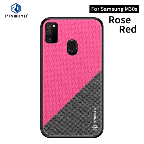 

For Galaxy M30S PINWUYO Rong Series Shockproof PC + TPU+ Chemical Fiber Cloth Protective Cover(Red)