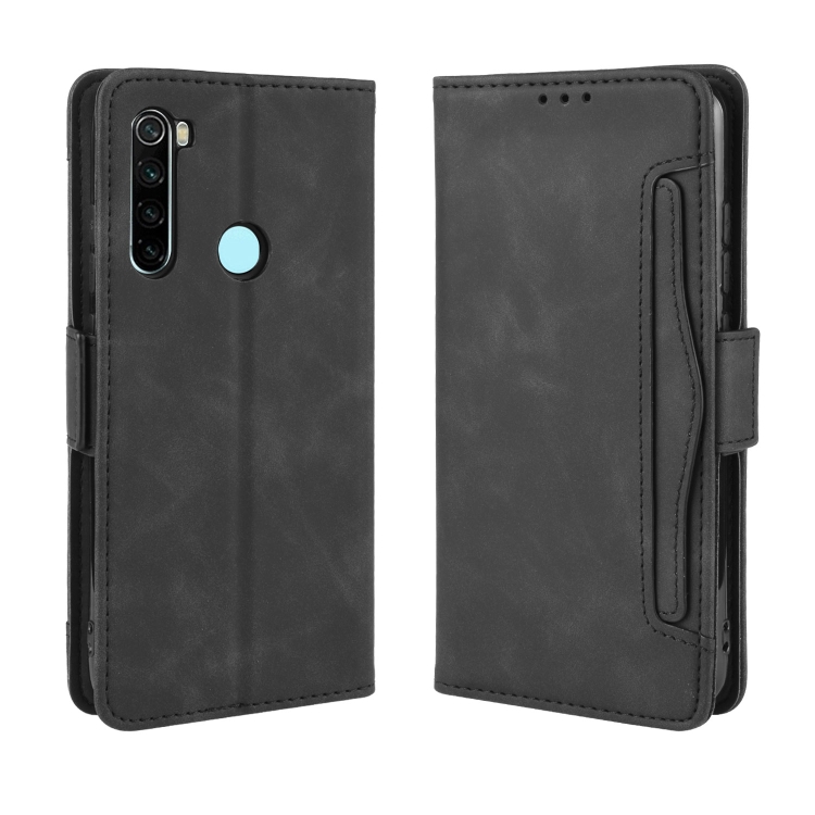 

For Xiaomi Redmi Note 8 Wallet Style Skin Feel Calf Pattern Leather Case ，with Separate Card Slot(Black)