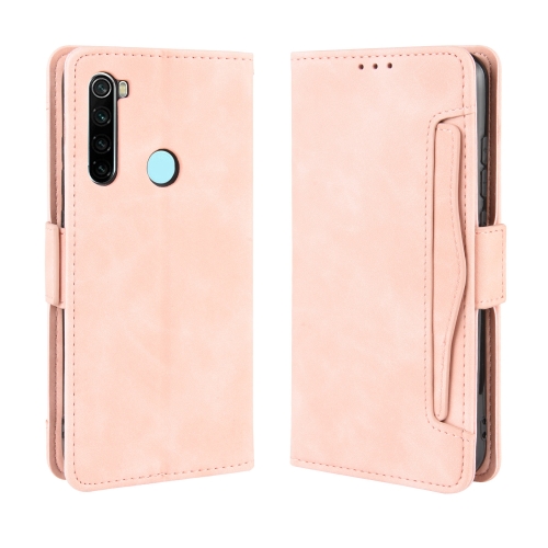 

For Xiaomi Redmi Note 8 Wallet Style Skin Feel Calf Pattern Leather Case ，with Separate Card Slot(Pink)