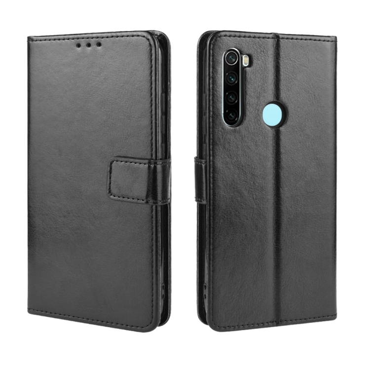 

For Xiaomi Redmi Note 8 Retro Crazy Horse Texture Horizontal Flip Leather Case , with Holder & Card Slots & Photo Frame(Black)