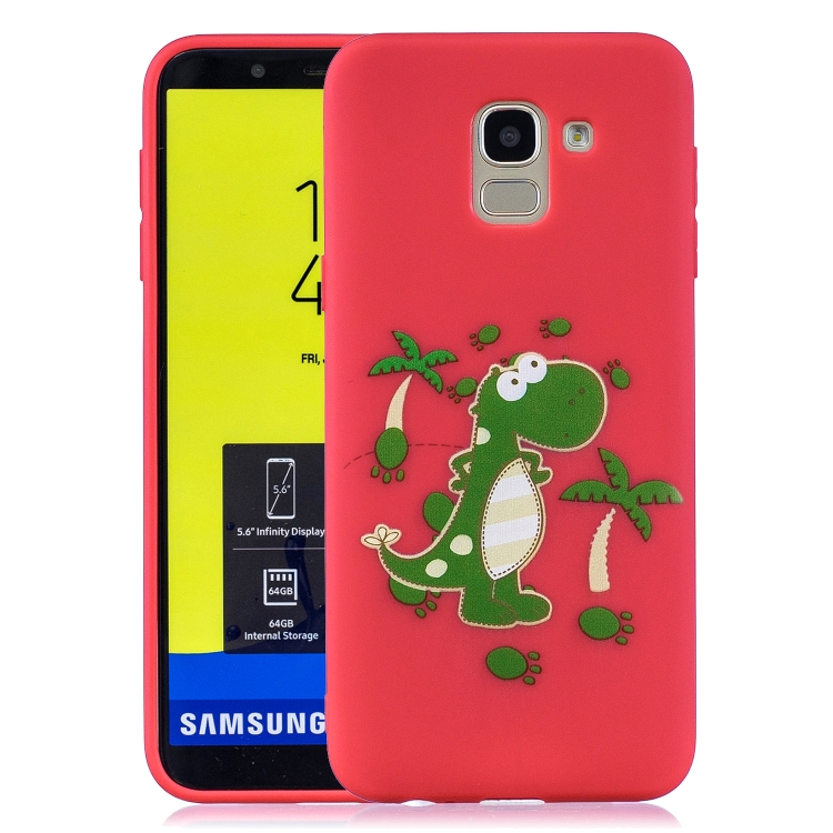 

For Galaxy A6+ Shockproof Protector Cover Full Coverage Silicone Case(Dinosaur)