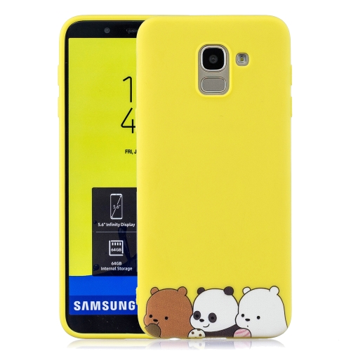 

For Galaxy A6+ Shockproof Protector Cover Full Coverage Silicone Case(Bear Family)