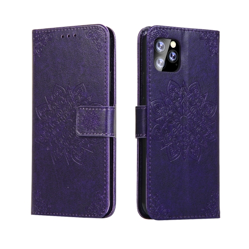 

For iPhone 11 Pro Embossed Kaleidoscope Flower Horizontal Flip Leather Case, with Stand & Card Slot & Wallet(Purple)