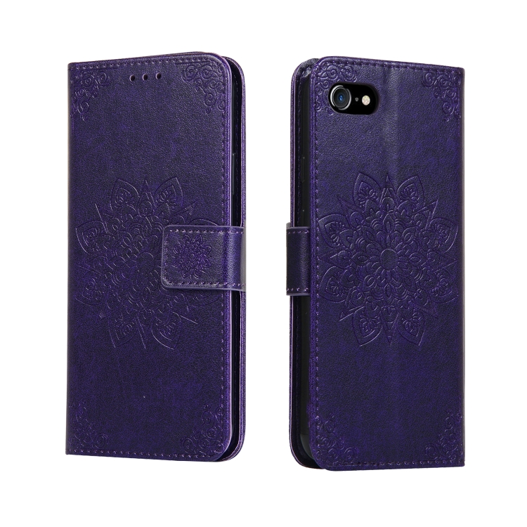 

For iPhone 8 & 7 Embossed Kaleidoscope Flower Horizontal Flip Leather Case with Stand & Card Slot & Wallet(Purple)