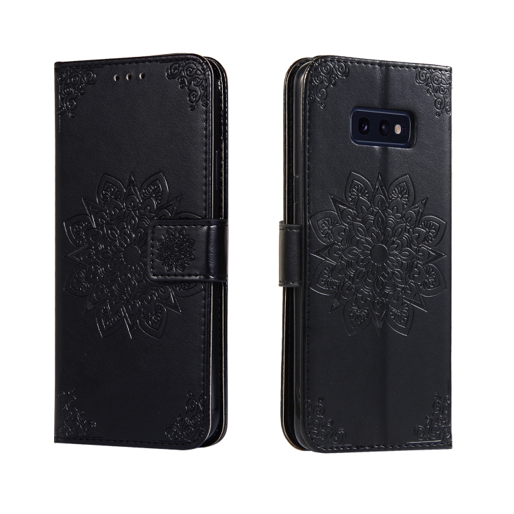 

For Galaxy S10e Embossed Kaleidoscope Flower Horizontal Flip Leather Case with Holder & Card Slots & Wallet(Black)