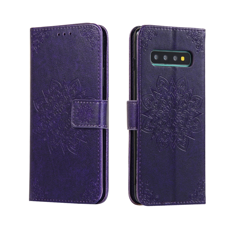 

For Galaxy S10 Plus Embossed Kaleidoscope Flower Horizontal Flip Leather Case with Holder & Card Slots & Wallet(Purple)