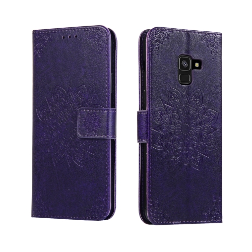 

For Galaxy A8 2018 & A530 Embossed Kaleidoscope Flower Horizontal Flip Leather Case with Holder & Card Slots & Wallet(Purple)