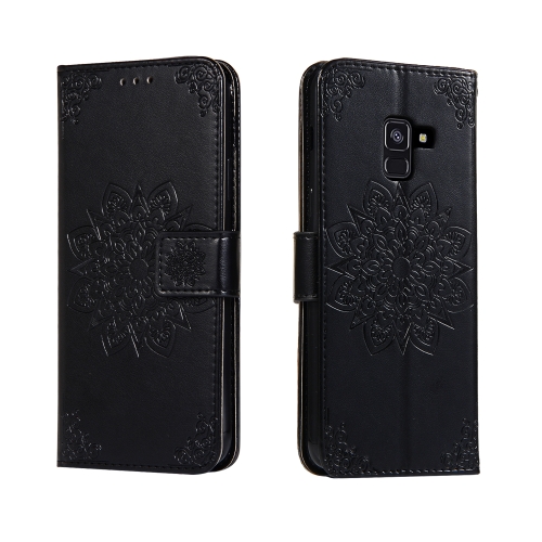 

For Galaxy A8 Plus 2018 & A730 Embossed Kaleidoscope Flower Horizontal Flip Leather Case with Holder & Card Slots & Wallet(Black)